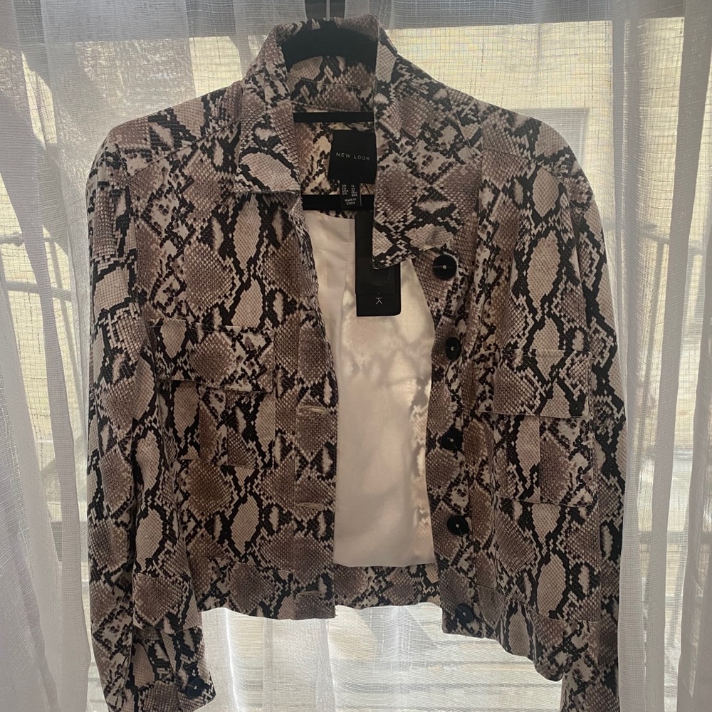 Snakeskin cropped jacket